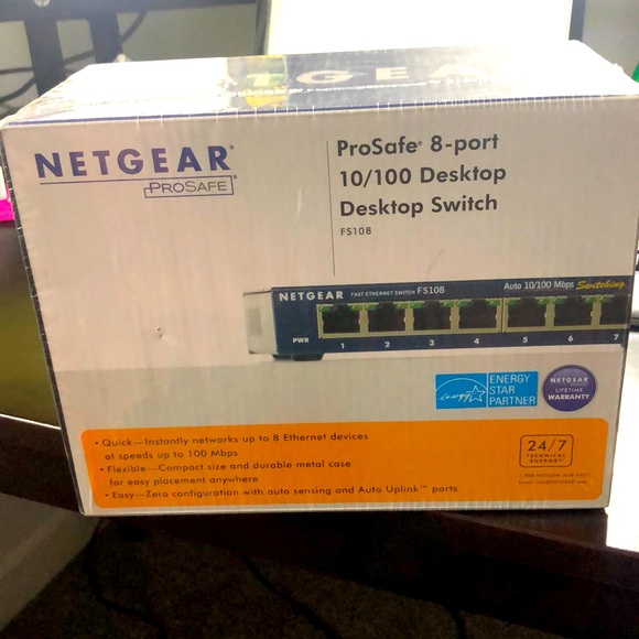 netgear Other - ⭐️HPx2⭐️ NIB Netgear ProSafe 8-Port 10/100 Desktop Switch